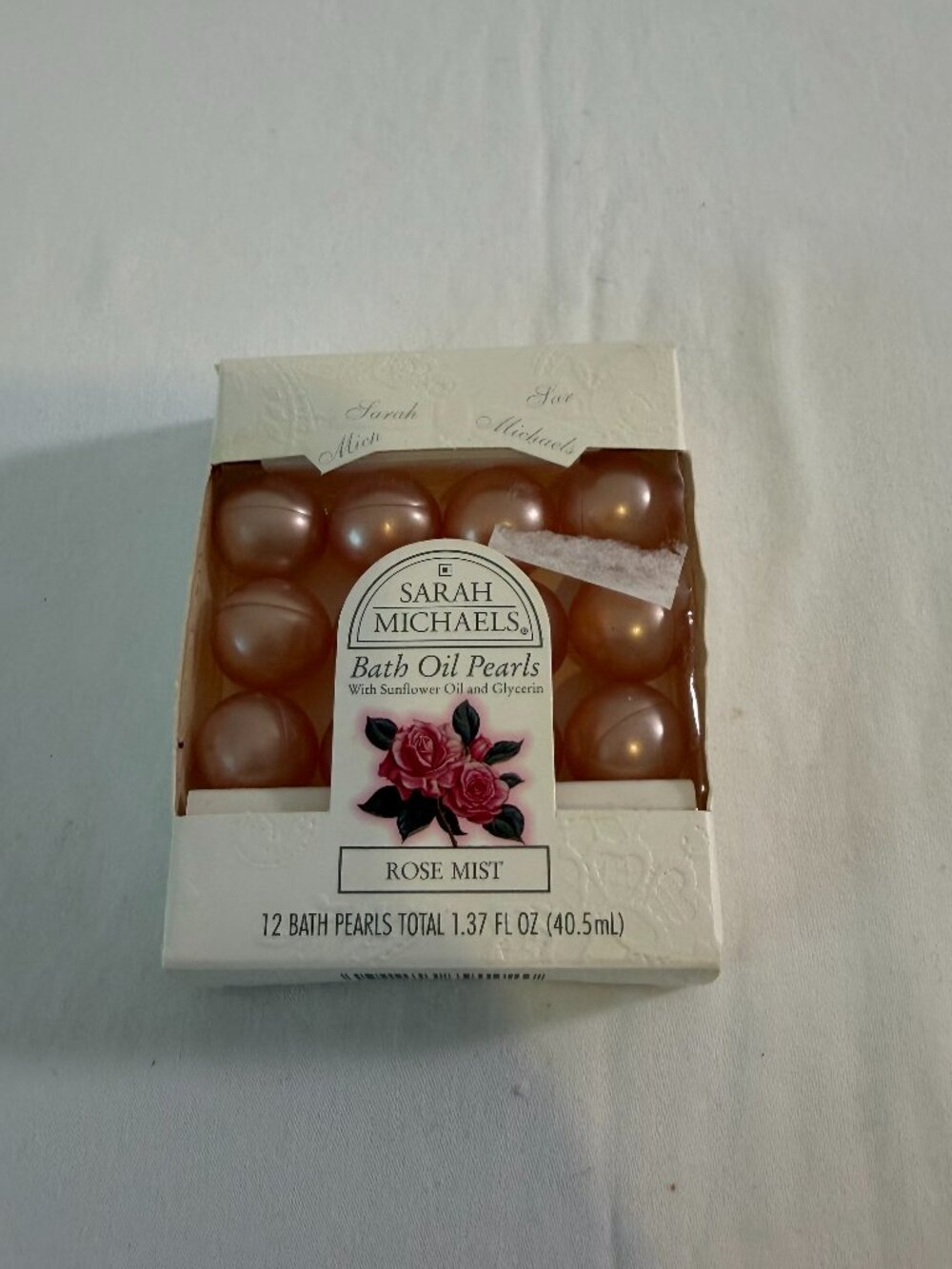 Sarah Michaels Rose Mist Bath Oil Pearls Vintage 12 Count Bath Beads Unused